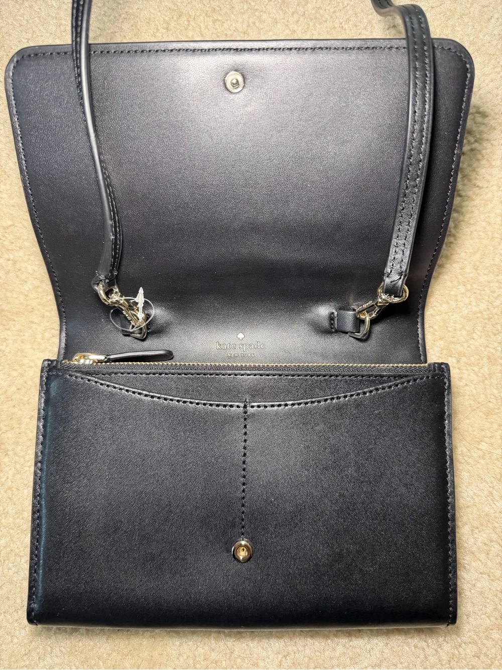Kate Spade New York Kerri Wallet Crossbody Convertible Purse Black Leather Bag